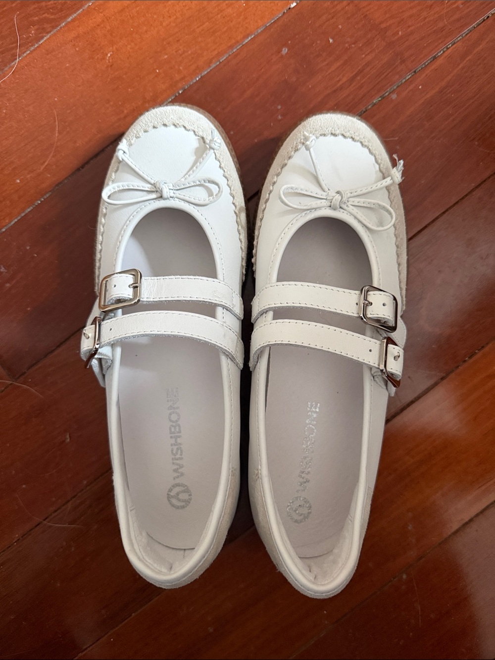 Wishbone Angela Shoes | White Mary-Jane Flats